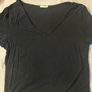 Classic Black V-Neck Women's Top